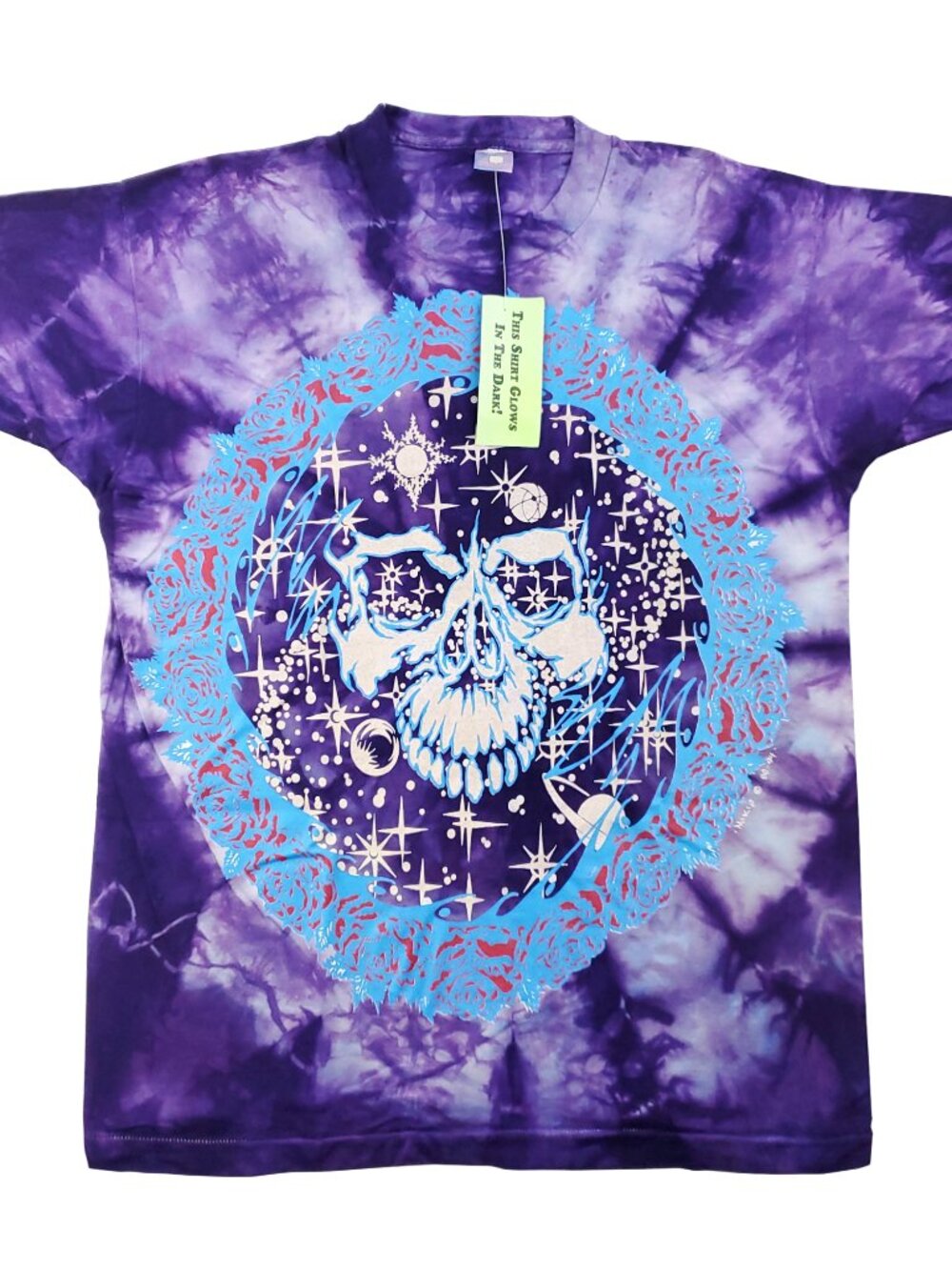 Mikio Grateful Dead T-Shirt Vintage 90s Tie Dye Glow in Dark Deadstock XL NWT